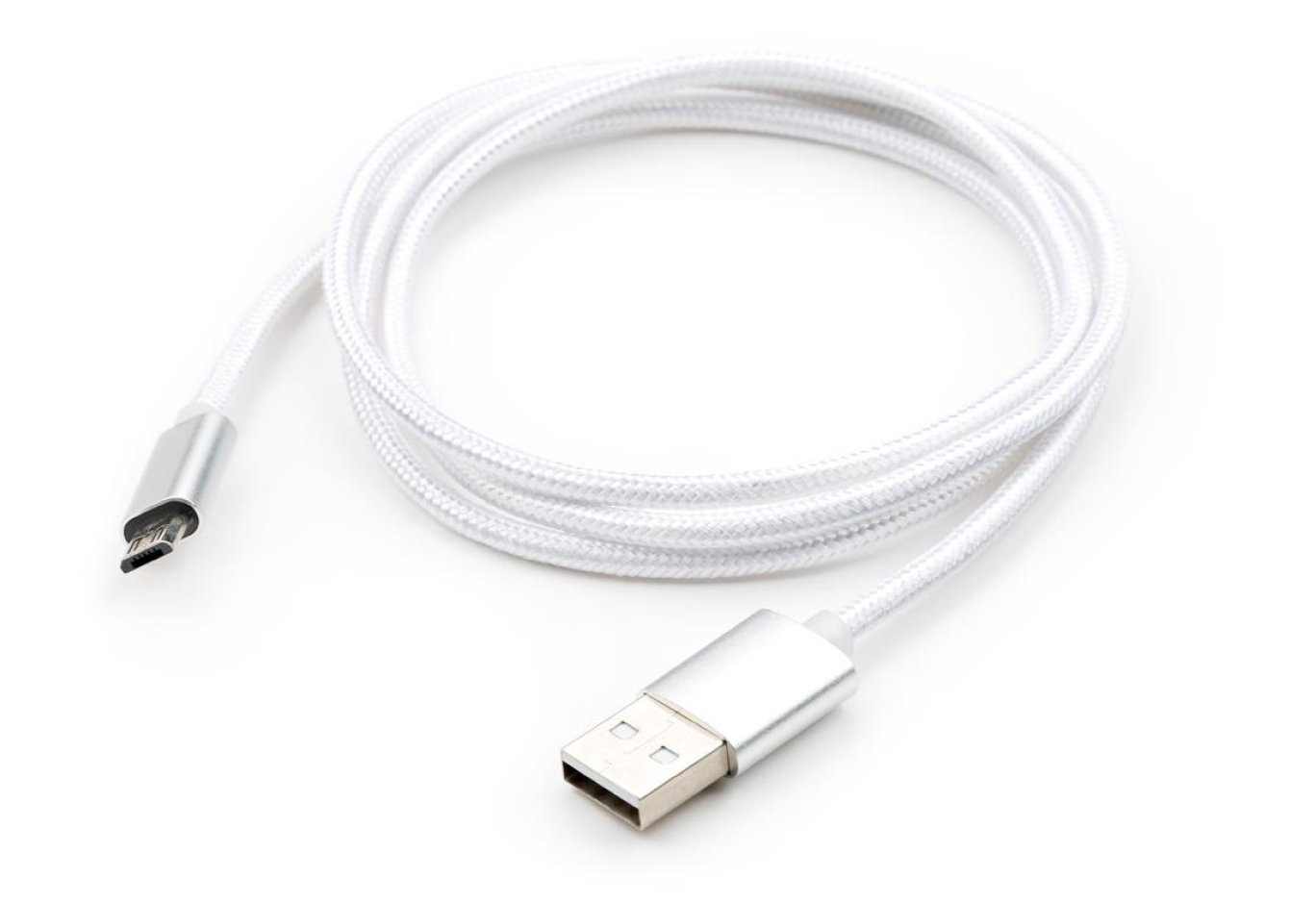 Data cable USB 2.0 AM to Micro 5P 1m LED silver Vinga (VCPDCMLED1S)