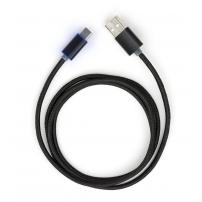Дата кабель USB 2.0 AM to USB-C 1.0m LED black Vinga (VCPDCTCLED1BK)