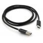 Дата кабель USB 2.0 AM to Type-C 1m LED black Vinga (VCPDCTCLED1BK)
