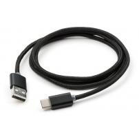 Дата кабель USB 2.0 AM to USB-C 1.0m LED black Vinga (VCPDCTCLED1BK)