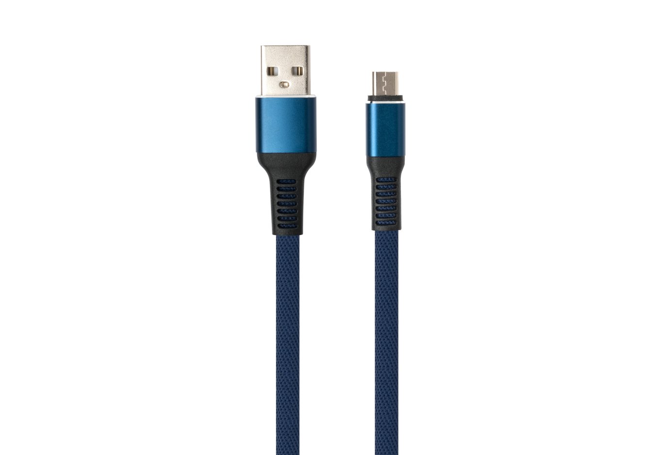 Data cable USB 2.0 AM to Micro 5P 1m flat nylon blue Vinga (VCPDCMFNB1B)
