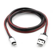 Дата кабель USB 2.0 AM to Micro 5P 1m pu leather black Vinga (VCPDCMLS1BK)