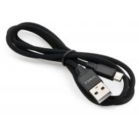 Дата кабель USB 2.0 AM to Micro 5P nylon 1m black Vinga (VCPDCMBN21BK)