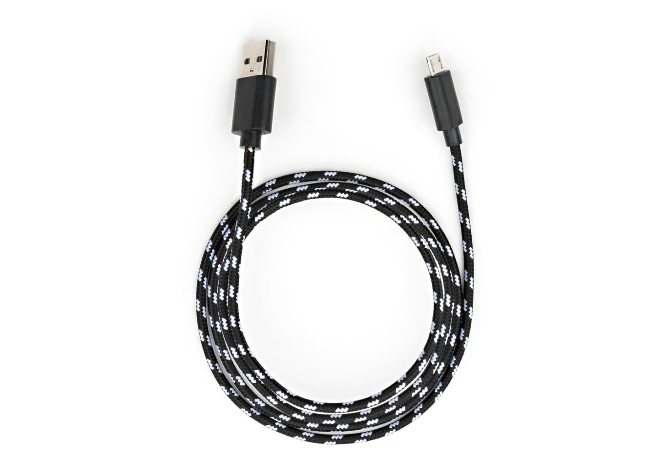 Data cable USB 2.0 AM to Micro 5P 2color nylon 1m black Vinga (VCPDCMBN31BK)