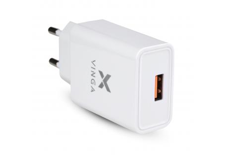 Зарядний пристрій Vinga QC3.0 Quick Wall Charger 1xUSB 18W Max (VWCQAW)