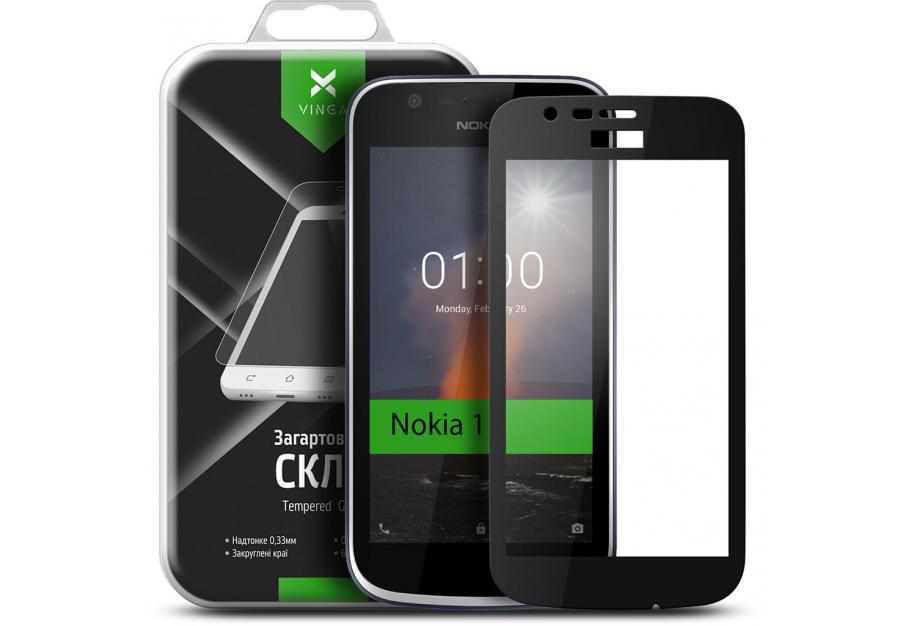 Protective glass Vinga для Nokia 1 Black (VTPGS-N1B)