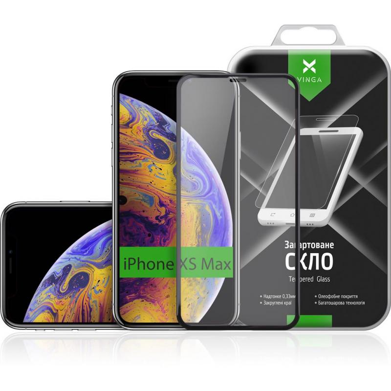 Скло захисне Vinga для Apple iPhone XS Max/iPhone 11 Pro Max Black (VTPGS-IXRMB)