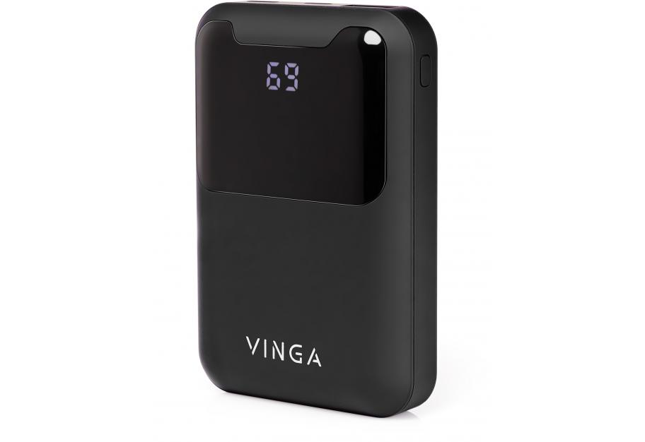 Universal Battery Vinga 10000 mAh Display soft touch black (BTPB0310LEDROBK)