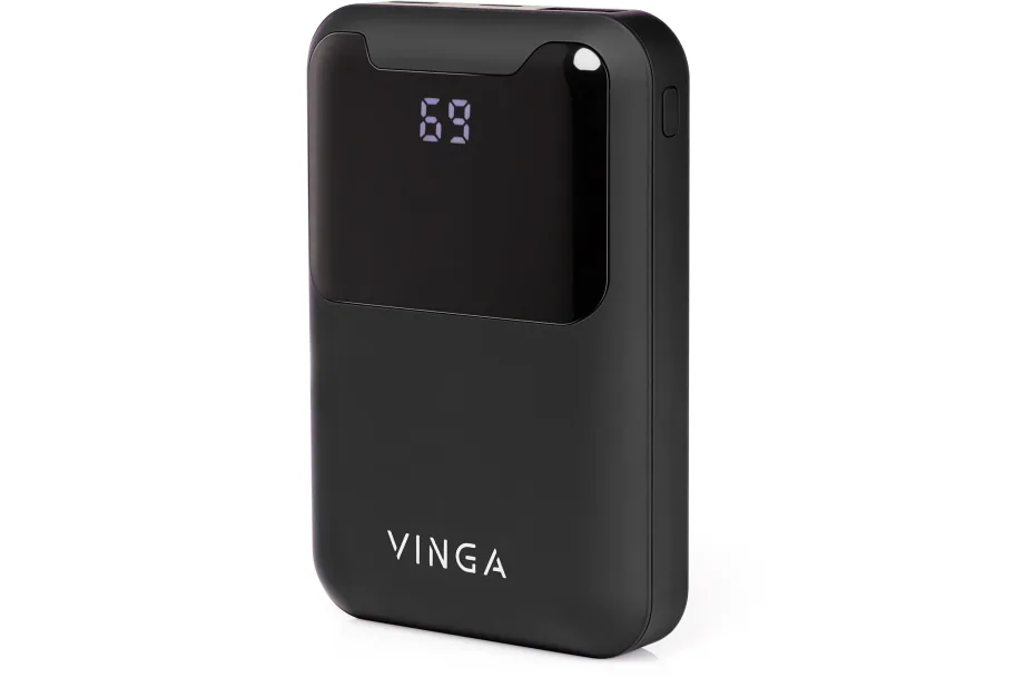 Universal Battery Vinga 10000 mAh Display soft touch black (BTPB0310LEDROBK)