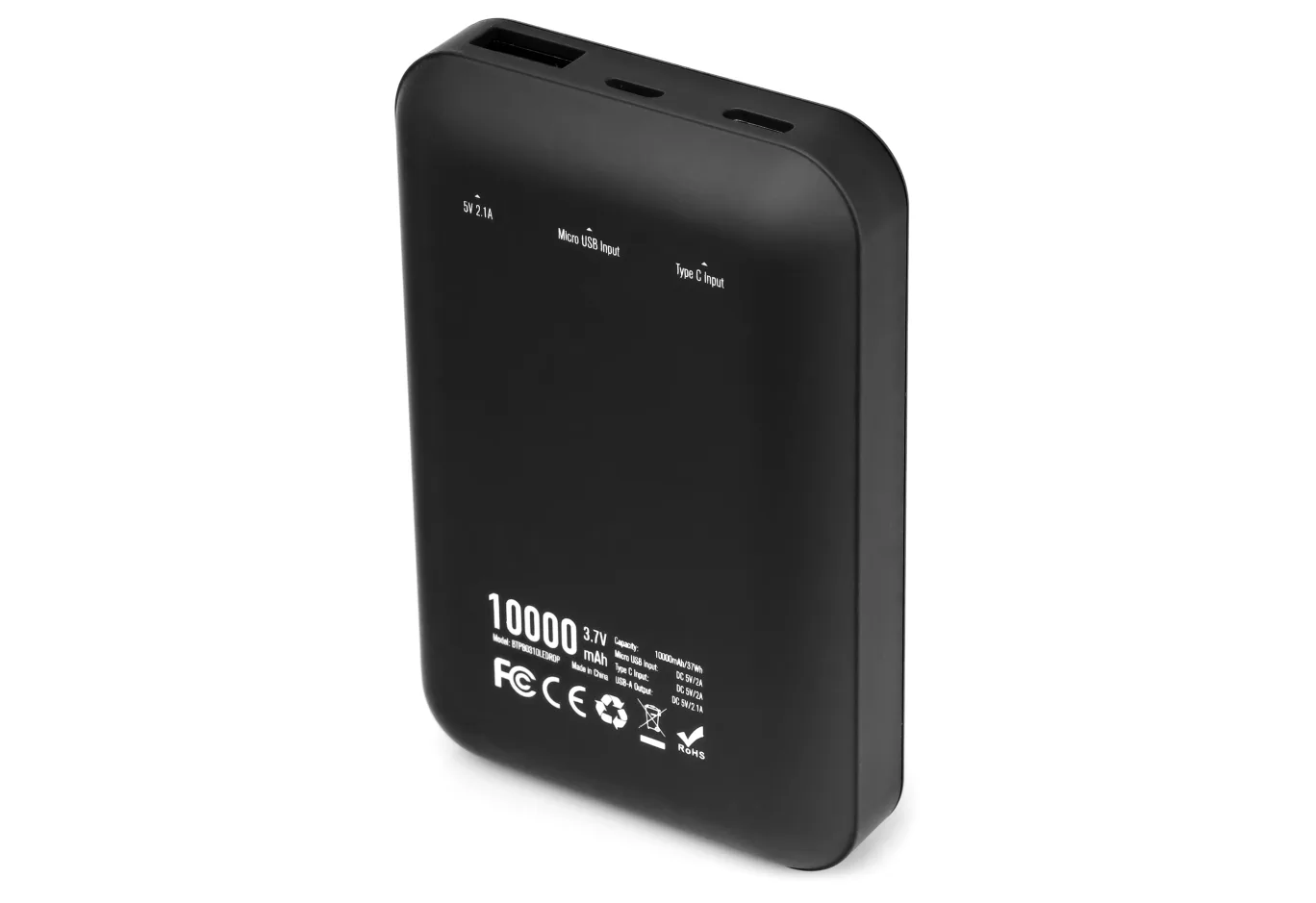 Батарея універсальна Vinga 10000 mAh Display soft touch black (BTPB0310LEDROBK)
