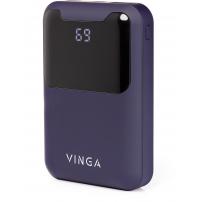 Батарея универсальная Vinga 10000 mAh Display soft touch purple (BTPB0310LEDROP)