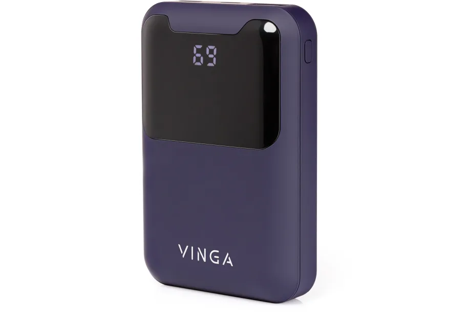 Universal Battery Vinga 10000 mAh Display soft touch purple (BTPB0310LEDROP)
