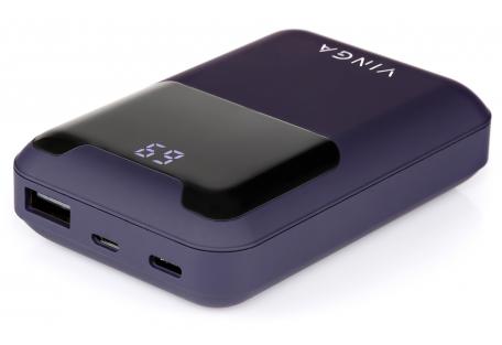 Батарея універсальна Vinga 10000 mAh Display soft touch purple (BTPB0310LEDROP)