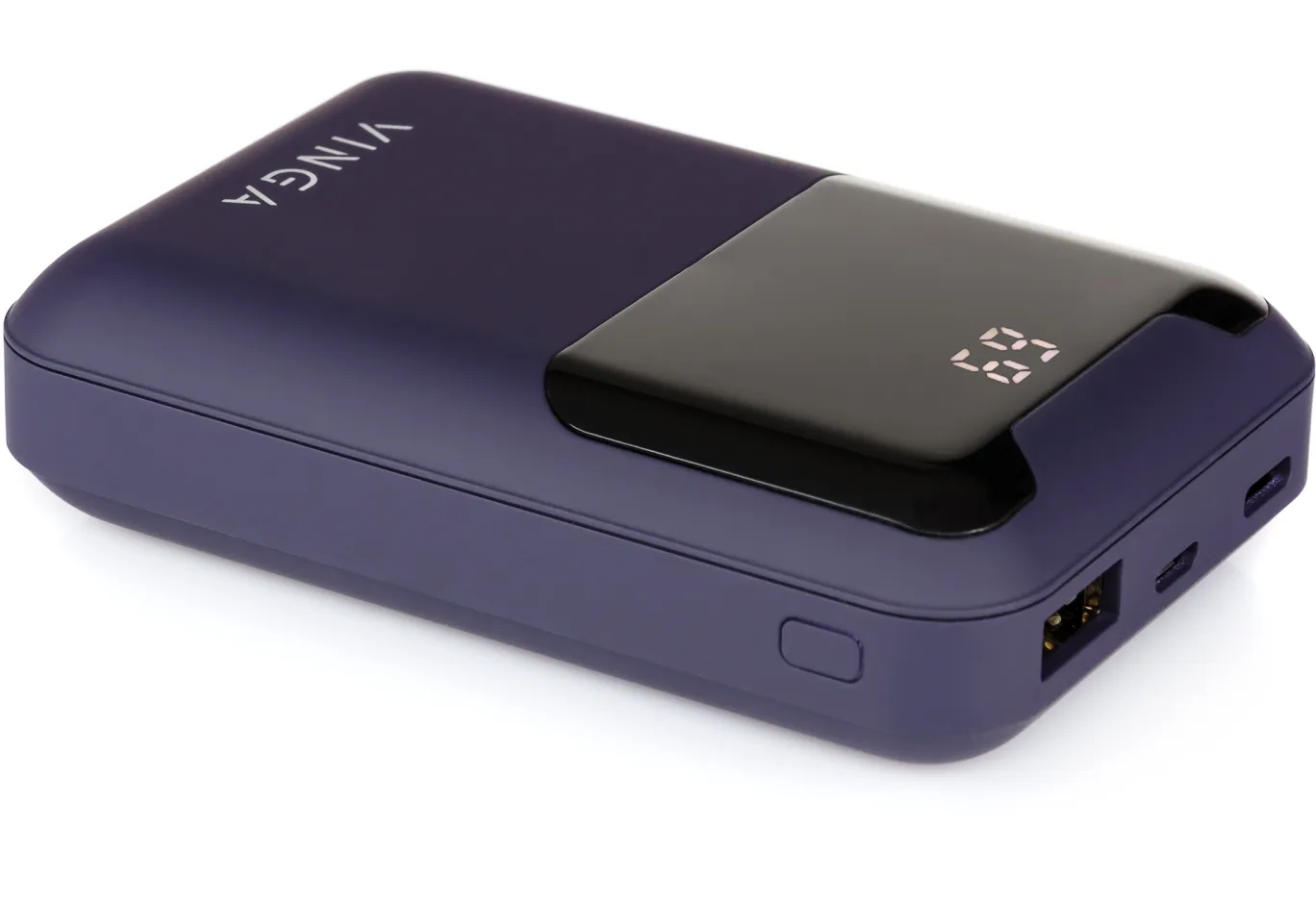 Батарея універсальна Vinga 10000 mAh Display soft touch purple (BTPB0310LEDROP)