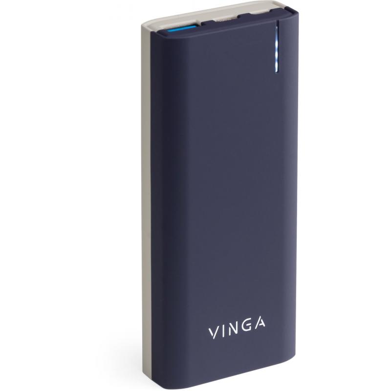 Батарея универсальная Vinga 10000 mAh soft touch purple (BTPB3810QCROP)