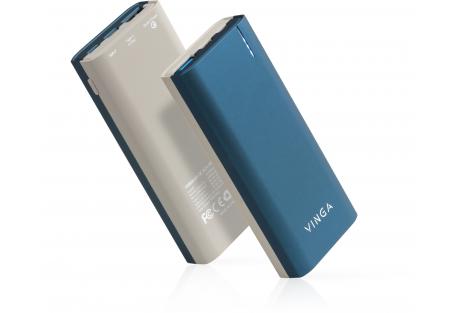 Батарея універсальна Vinga 10000 mAh soft touch blue (BTPB3810QCROBL)