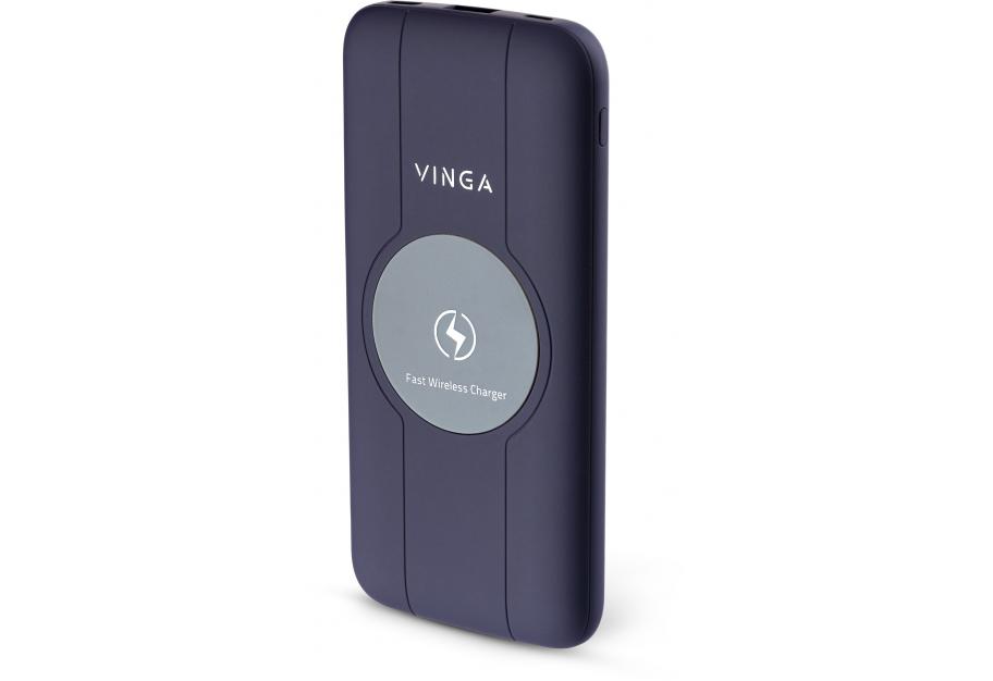 Universal Battery Vinga 10000 mAh Wireless QC3.0 PD soft touch purple (BTPB3510WLROP)