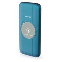 Батарея універсальна Vinga 10000 mAh Wireless QC3.0 PD soft touch blue (BTPB3510WLROBL)