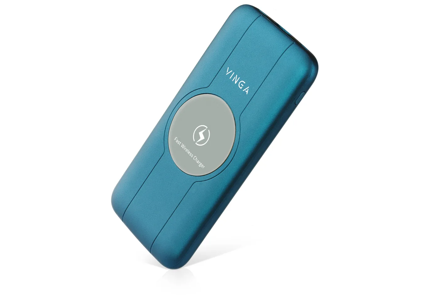 Батарея універсальна Vinga 10000 mAh Wireless QC3.0 PD soft touch blue (BTPB3510WLROBL)