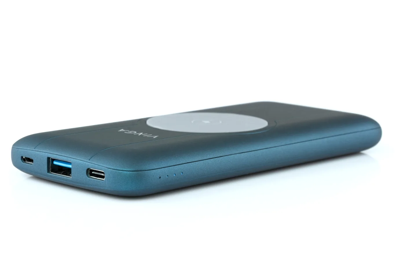 Батарея універсальна Vinga 10000 mAh Wireless QC3.0 PD soft touch blue (BTPB3510WLROBL)