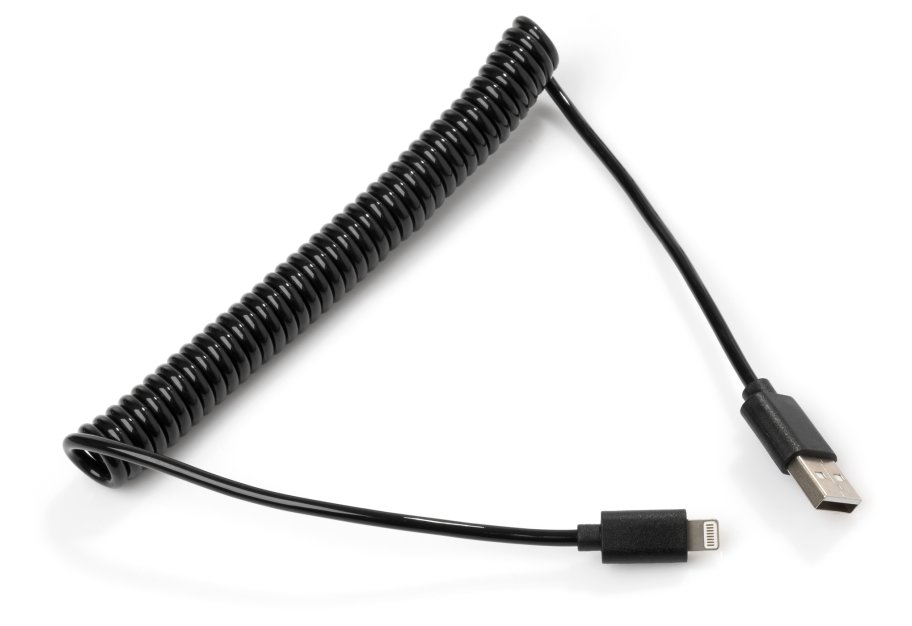 Дата кабель USB 2.0 AM to Lightning 1.8m Spring black Vinga (VCPDCLS1.8BK)
