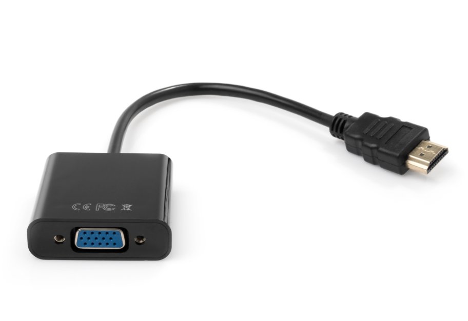 Перехідник HDMI M to VGA F 0.15m 1080p black Vinga (VCPAHDMIM2VGAFBK)