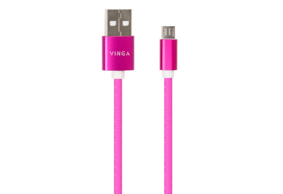 Дата кабель USB 2.0 AM to Micro 5P 1.0m rainbow nylon Vinga (VCPDCMCOLNB1RS)