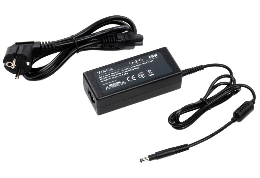 Блок живлення до ноутбуку Vinga HP 65W 19.5V 3.3А 4.8*1.7 long (VPA-1953-HP4817-101)