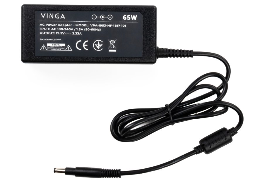 Блок живлення до ноутбуку Vinga HP 65W 19.5V 3.3А 4.8*1.7 long (VPA-1953-HP4817-101)