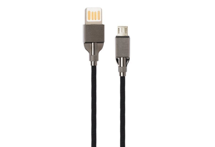 Дата кабель USB 2.0 AM to Micro 5P 1.0m 2-sides usb nylon black Vinga (VCPDCM2SNB1BK)