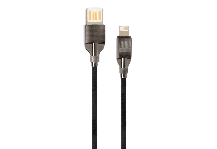 Дата кабель USB 2.0 AM to Lightning 1.0m 2-sides usb nylon black Vinga (VCPDCL2SNB1BK)