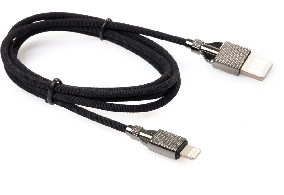 Дата кабель USB 2.0 AM to Lightning 1.0m 2-sides usb nylon black Vinga (VCPDCL2SNB1BK)