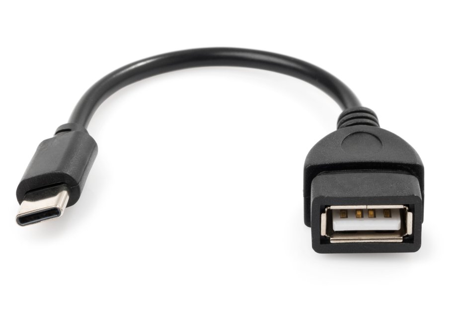 Перехідник OTG USB 2.0 AF to USB-C 0.1m Vinga (VCPDCOTGTCBK)