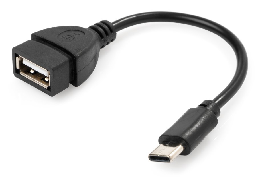 Перехідник OTG USB 2.0 AF to USB-C 0.1m Vinga (VCPDCOTGTCBK)