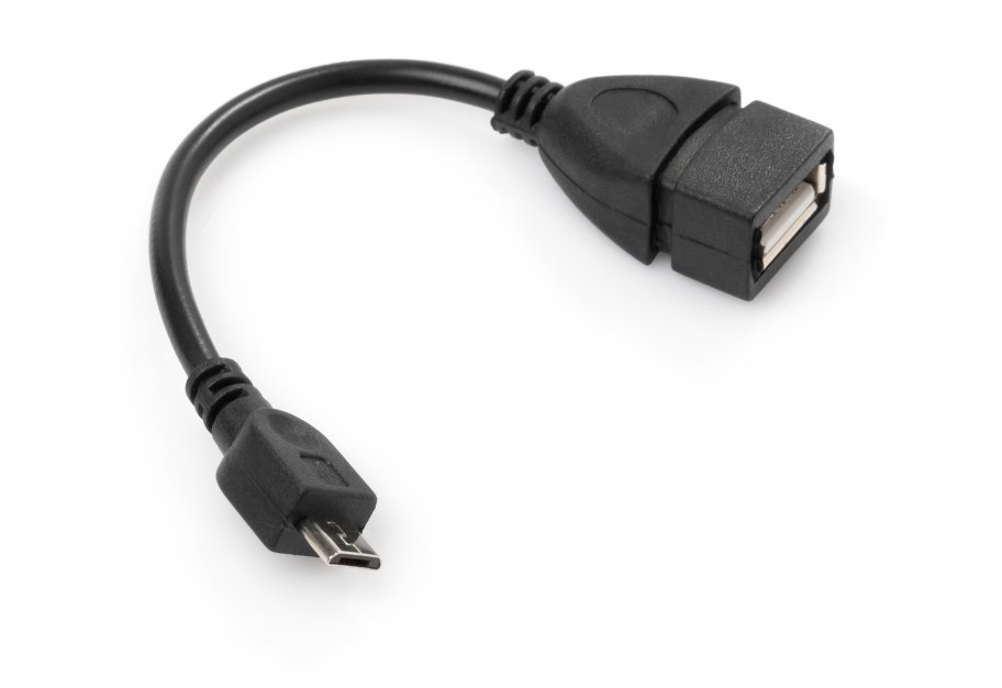 Перехідник OTG USB 2.0 AF to Micro 5P 0.15m Vinga (VCPDCOTGMBK)