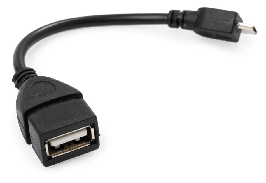 Перехідник OTG USB 2.0 AF to Micro 5P 0.15m Vinga (VCPDCOTGMBK)