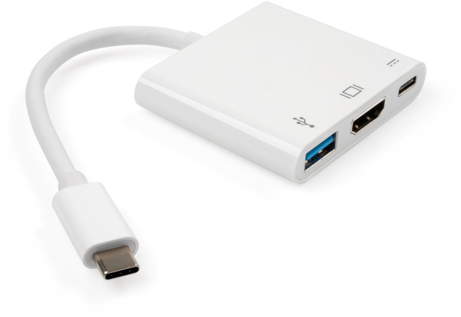 Концентратор Vinga Type-C to HDMI+USB3.0+Type-C PD (VCPATC2HDMIUSBPDWH)