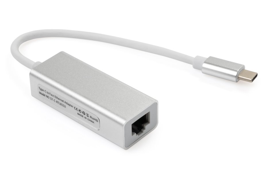 Перехідник USB-C to RJ45 Ethernet 1000Mbps aluminium Vinga (VCPATC2GBLNS)