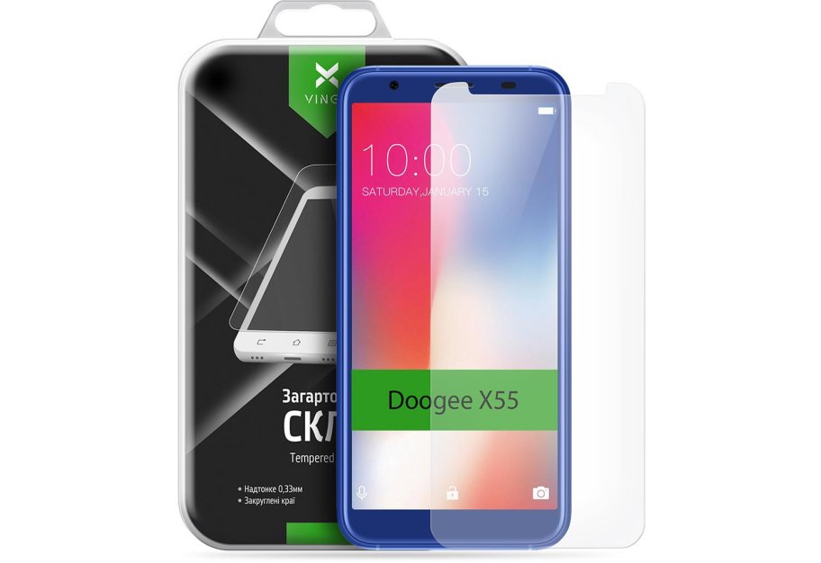 Скло захисне Vinga для Doogee X55 (VTPGS-DX55)