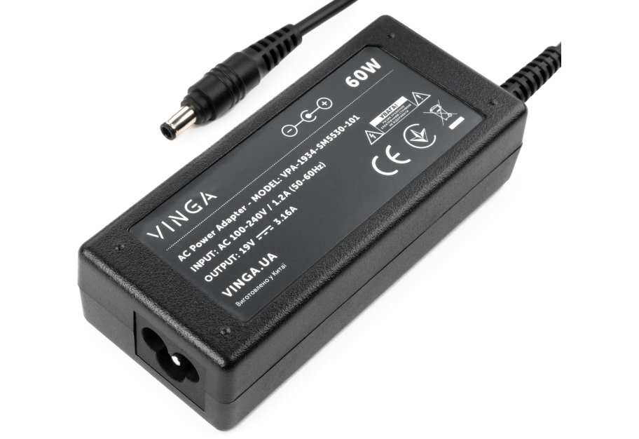 Блок живлення до ноутбуку Vinga Samsung 60W 19V 3.16А 5.5*3.0 (VPA-1934-SM5530-101)