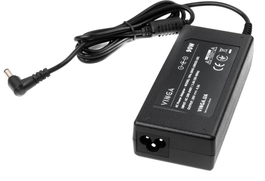 Блок живлення до ноутбуку Vinga Lenovo 90W 20V 4.5A 5.5*2.5 (VPA-2045-LN5525-101)
