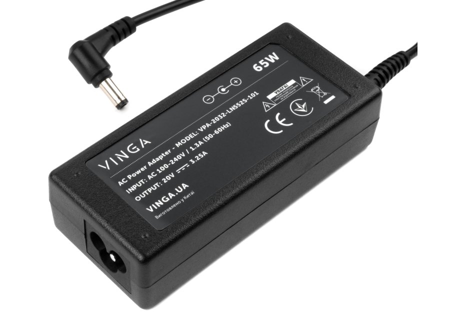 Блок живлення до ноутбуку Vinga Lenovo 65W 20V 3.25А 5.5*2.5 (VPA-2032-LN5525-101)