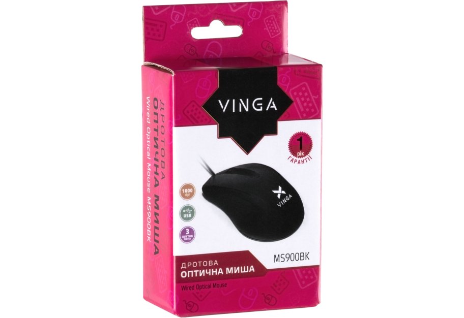 Мишка Vinga MS-900 black