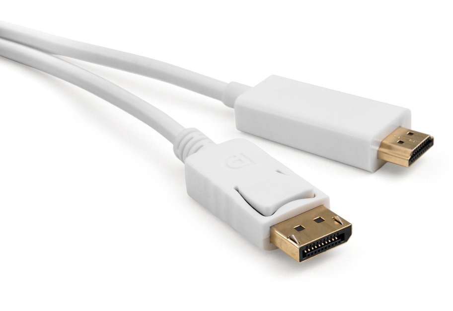 Кабель мультимедійний DisplayPort M to HDMI M 1.8m Vinga (VCPDPHDMI1.8WH)