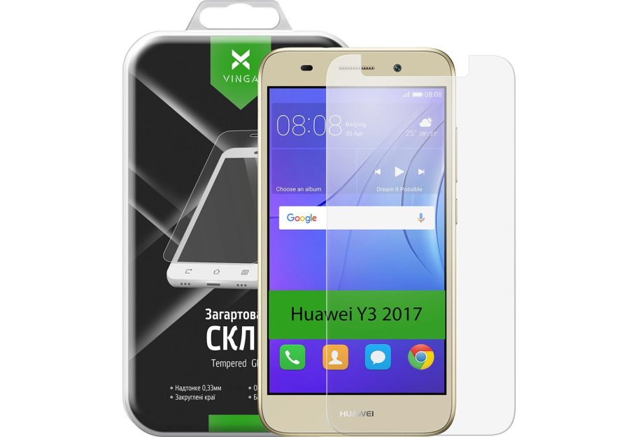 Скло захисне Vinga для Huawei Y3 2017 (Clear) (VTPGS-Y32017)