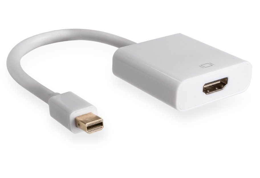 Перехідник Mini Display port M to HDMI F white Vinga (VCPMDPHDMIWH)
