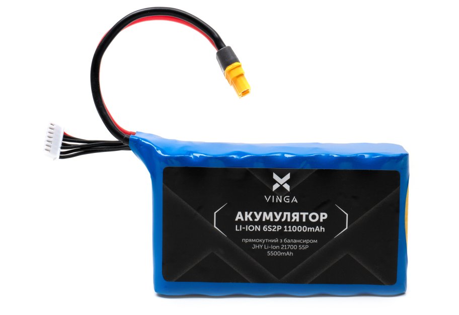 Акумуляторний блок Vinga Li-ion 6S2P 11000mAh з балансувальним дротом (JHY Li-Ion 21700 5500mAh) (V6S2P-11000MAH)