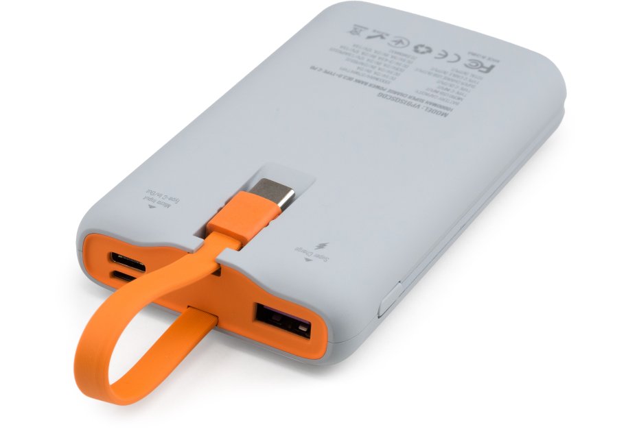Батарея універсальна Vinga 10000 mAh SuperQC soft touch w/cable 22.5W dark grey (VPB1SQSCDG)