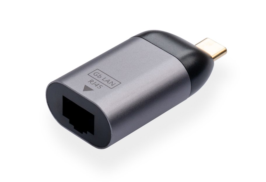 Перехідник USB-C to RJ45 Ethernet 1000Mbps compact Vinga (VCPATCLGBC)