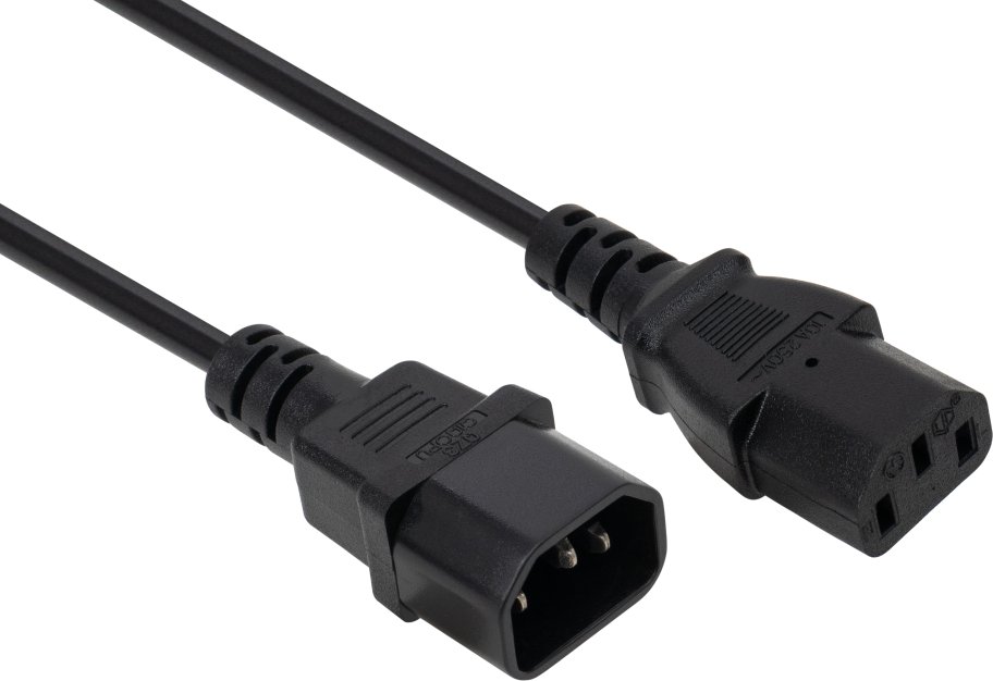 Кабель живлення C13 to C14 3.0m 1mm2 Vinga (VCPP1C13143BK)